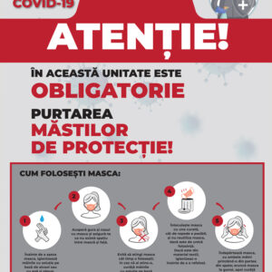 Poster hartie Masca este obligatorie - Covid 19 A1 59x84 cm