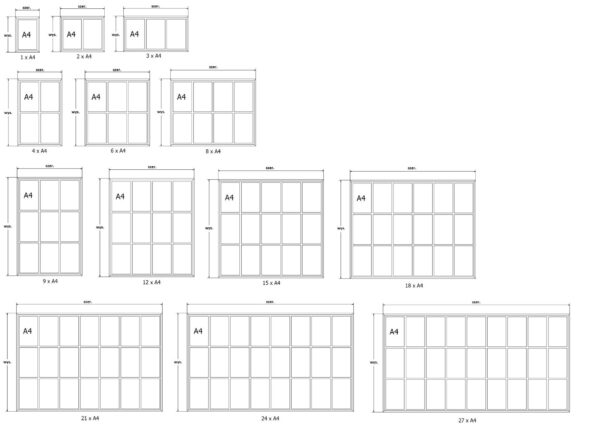 Avizier magnetic 6 x A4 cu incuietoare