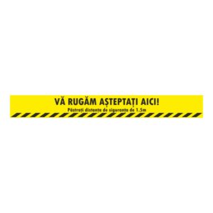 Autocolant podea galben Dreptunghi 90x10cm pentru pastrarea distantei - Covid 19