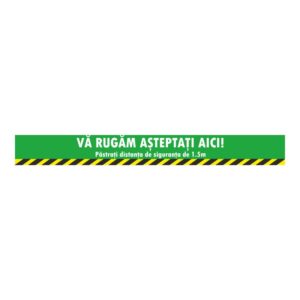 Autocolant podea verde Dreptunghi 90x10cm pentru pastrarea distantei - Covid 19