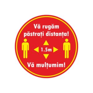 Autocolant podea Cerc rosu pentru pastrarea distantei - Covid 19