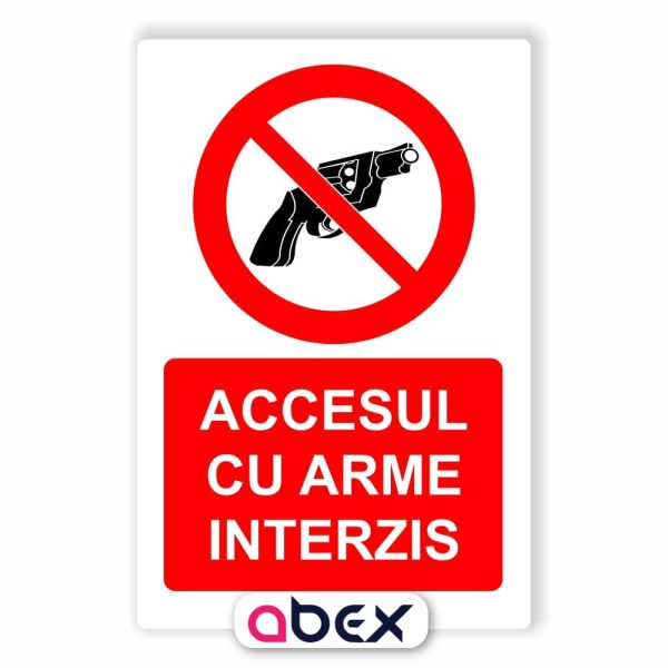 Accesul cu arme interzis – Panou Indicator de Interzicere