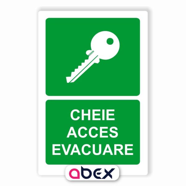 Cheie acces evacuare – Indicator de prim ajutor, salvare sau situatii de urgenta