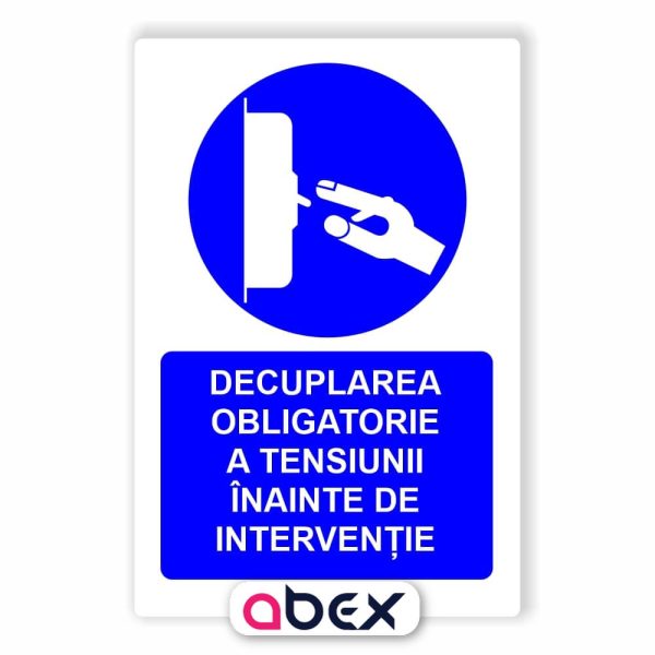 Decuplarea obligatorie a tensiunii inainte de interventie – Indicator Panou Obligativitate