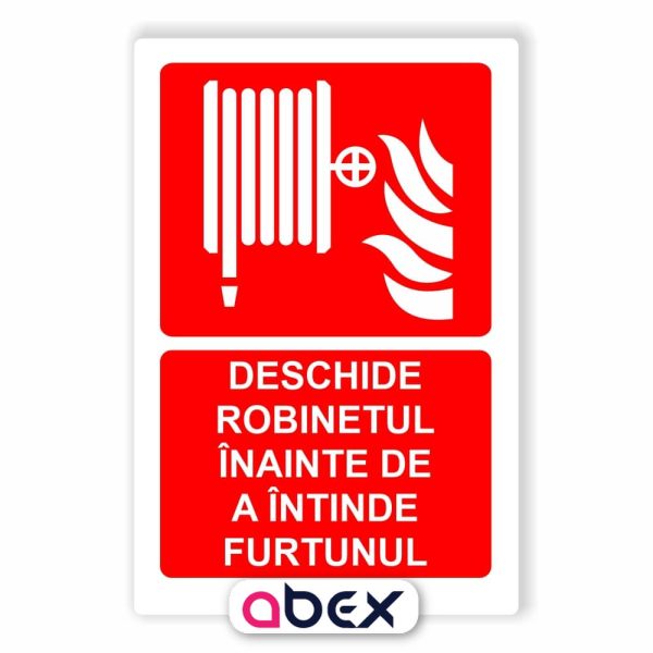 Deschide robinetul inainte de a intinde furtunul indicator PSI placa sticker autocolant