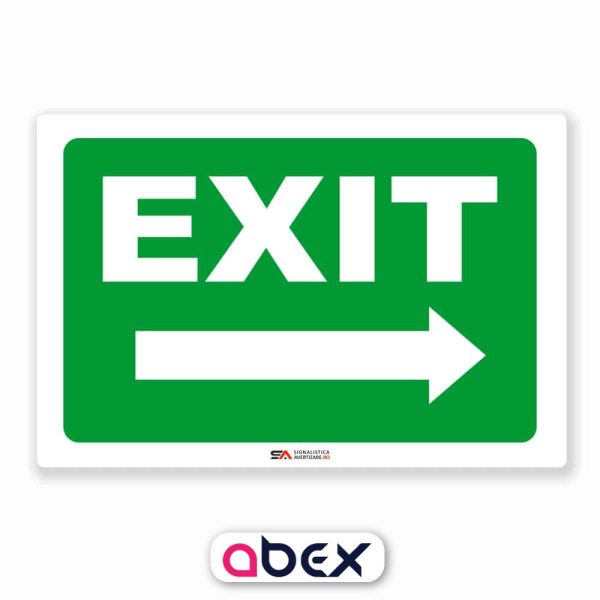Exit sageata dreapta – Indicator de prim ajutor, salvare sau situatii de urgenta