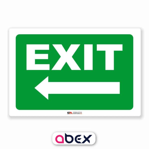 Exit sageata stanga – Indicator de prim ajutor, salvare sau situatii de urgenta