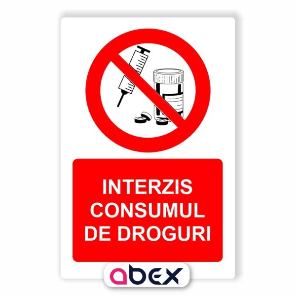 Interzis consumul de droguri – Panou Indicator de Interzicere