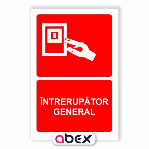 Intrerupator general indicator PSI placa sticker autocolant