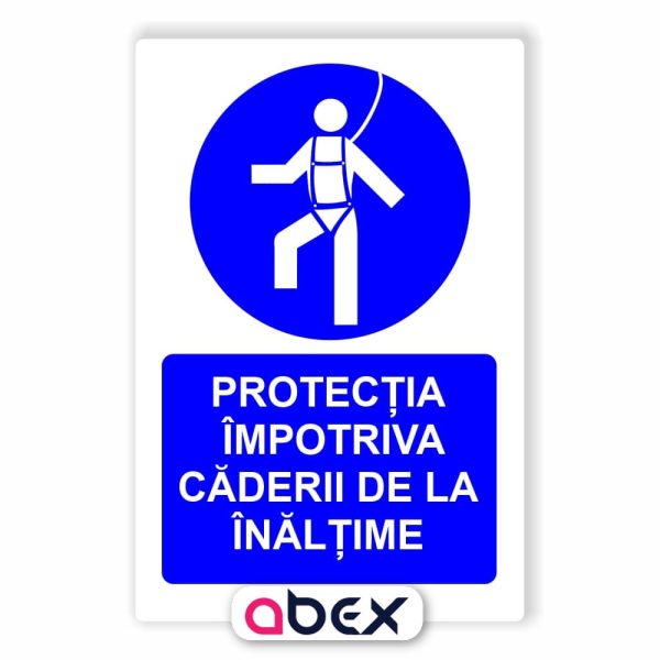 Protectia obligatorie importiva caderii de la inaltime – Indicator Panou Obligativitate
