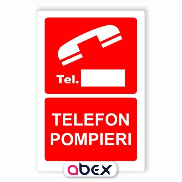 Telefon pompieri PSI placa sticker autocolant
