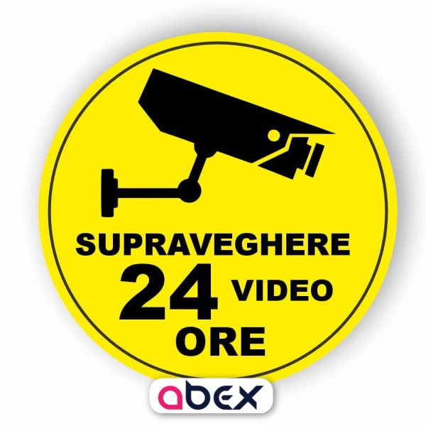 Sticker Autocolant Supraveghere Video 24 ore