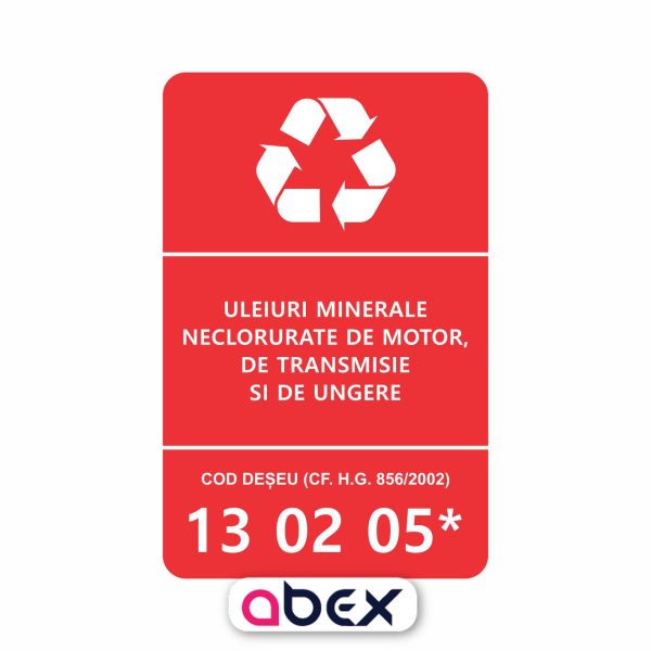 Simboluri de Reciclare Uleiuri minerale neclorurate de motor, de transmisie si de ungere 13 02 05